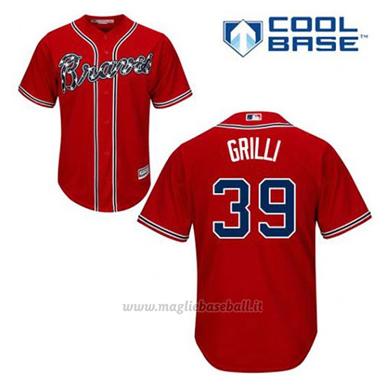 Maglia Baseball Uomo Atlanta Braves 39 Jason Grilli Rosso Alterner Cool Base